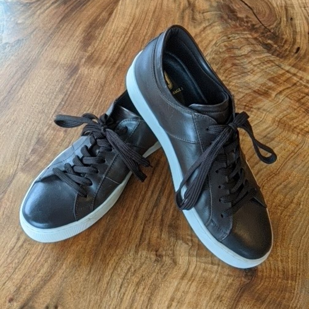 Bruno Magli Dark Brown Leather Sneakers